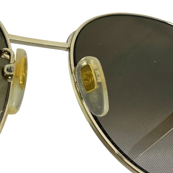 GUCCI Tortoise & Gold Metal GG0206SK 003 58 17-150 Women's Round Sunglasses - Picture 8 of 13